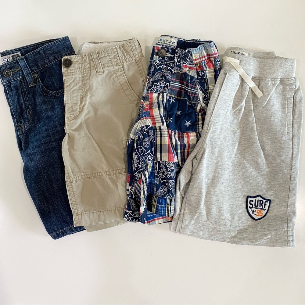 Boys size 5 Shorts Bundle 4 Pairs- Gap Old Navy Childrens Place Osh Kosh EUC